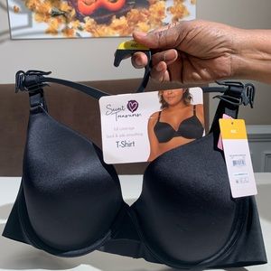 Secret Treasures Women Adjustable Straps T-Shirt Bra Supportive Fit Black SZ 40D